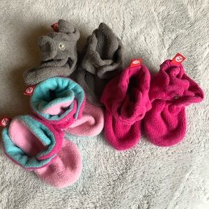 Zutano Booties 12M 3 pairs VGUC